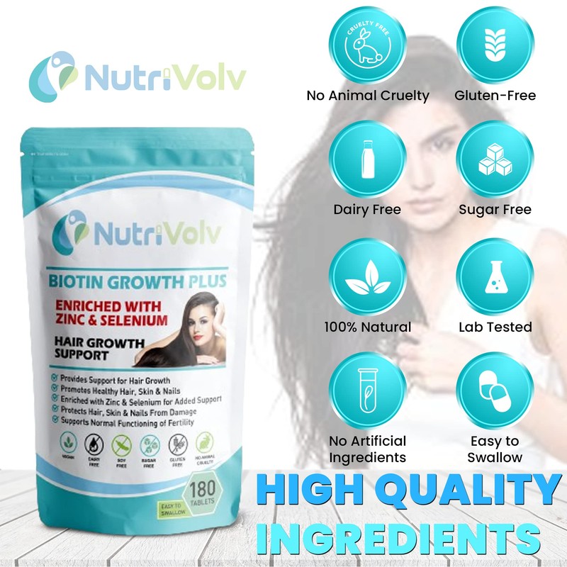 Biotin Hair Growth - Zinc & Selenium - 180 Tablets