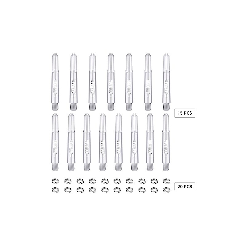 CyeeLife 15pcs Dart Shafts with 20pcs Metal o Rings,5 sets