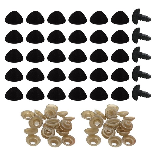 JIHUOO 100pcs Plastic Velvet Crochet Plush Bear Nose Doll Making