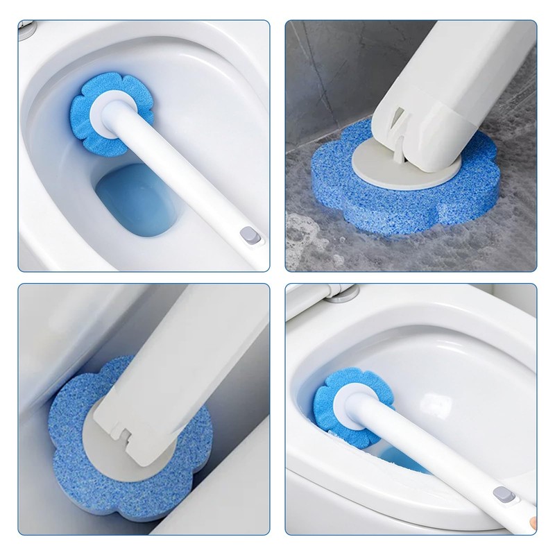 ALAHUGYEF 60 Pcs Disposable Toilet Brush Refills, tToilet Wand Refills