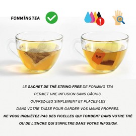 Fonming Tea Jasmine Tea Bags, High Grown Oolong Tea Leaves - Light & Floral, Low Caffeine, Hot and Cold Brew, Semi-Fermented Drink for Health, Individually Wrapped Tea Bags