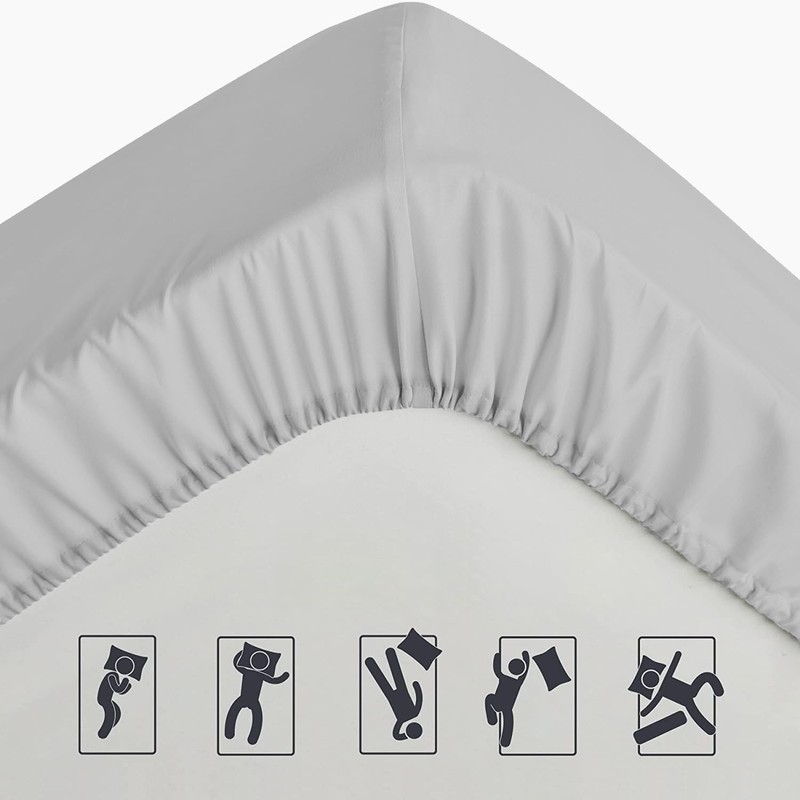 Pamposh Fitted Sheet Extra Deep Pocket (40 cm) Hypoallergenic Double