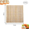 LEEFONE 4 PCS 9.5" x 9.5" Natural Bamboo Sushi Rolling