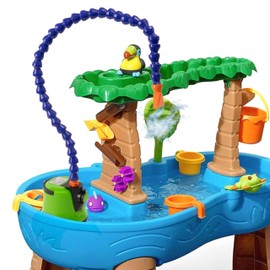 GQIRIL Water Table Pump for Toddlers - Water Outdoor Pump for Kids, Non-Stop Summer Splash Play Tables Accessories with 360 Degree Adjustable Tube, Automatic Fun Game Waterpark Toys (2 Plug, 40W)