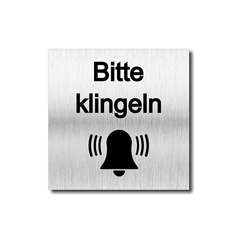 Door Sign with German Text "Bitte Klingeln" [German Language] UV