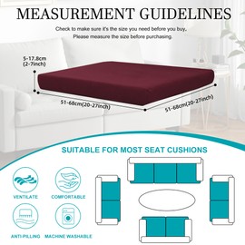 14Pcs Stretch Patio Cushion Covers,Outdoor Couch Covers Replacement,Outdoor Couch & Sofa Slipcovers,for Patio Furniture Cushion Covers,Washable Reusable Furniture Protector (Wine red,Cover Only)