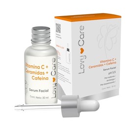 Lovy care Serum Facial VITAMINA C+ Ceramidas + Cafeina piel radiante anti fatiga +PH 5.5. piel sana
