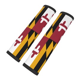 Maryland Flag Car Seat Belt Shoulder Pad 2 Pack, Soft Comfort Helps to Protect Your Neck and Shoulder