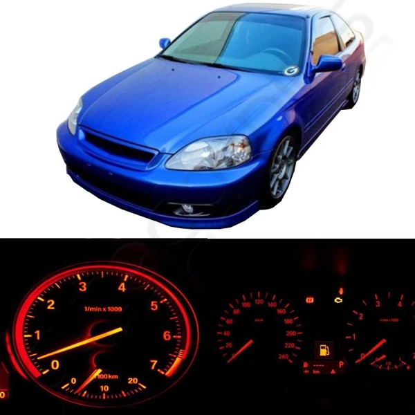Auto_Parts_Kingdom LED KIT DASHBOARD GAUGE CLUSTER RED LIGHTS BULBS FOR