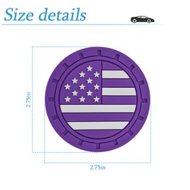 AUCELI 4 Pack Car Cup Holder Coasters, Colored American Flag US Flag Insert Car Cup Coaster, 2.75 Inch Anti Slip Shockproof Embedded Drink Mat, Vehicle Interior Decor Accessories