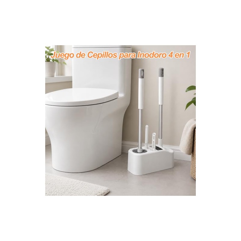 4 En 1 Cepillo para Baño, Cepillo para Taza de