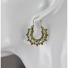 antiqued Gold earrings small hoops filigree medallion earrings door knocker
