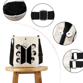 B-T-S Inspired Crossbody Bag Korean Group Fans Gift Boys Band Merchandise Gift (Korean Group MB)