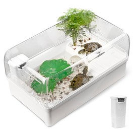 Turtle Tank Habitat Kit,Clioran Aquatic Tortoise Enclosure Starter Aquarium with Multi-Function Area and Water Filter, Baby Adult Turtles Tub Complete House,Terrarium for Turtle Reptile Crab