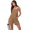 ANRABESS Womens Rompers Summer Casual Loose Sleeveless Overalls Spaghetti Strap