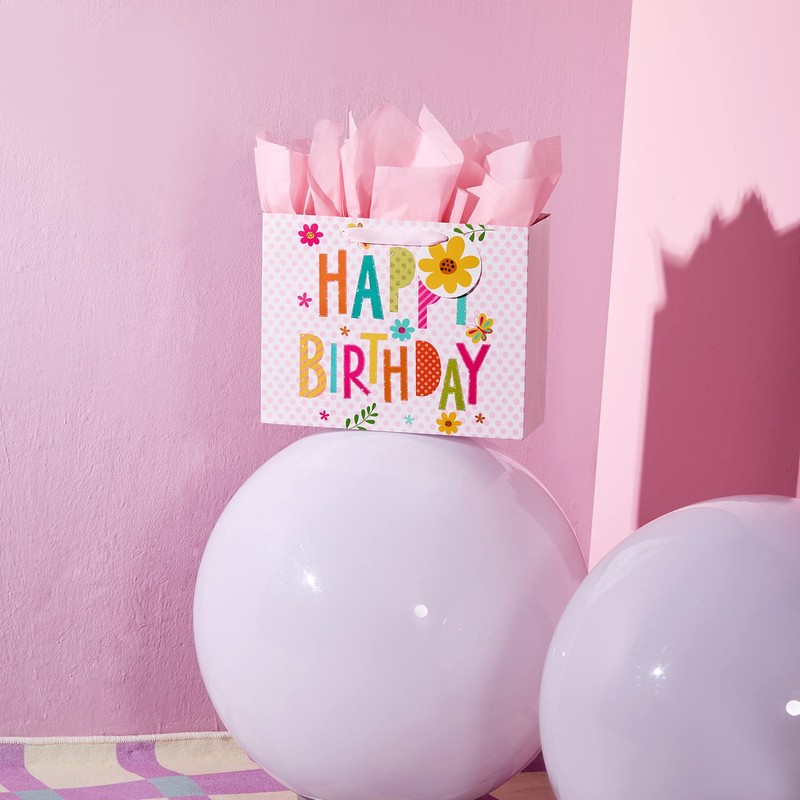 Bobobag 13" Pink Gift Bag with Tissue Paper for happy