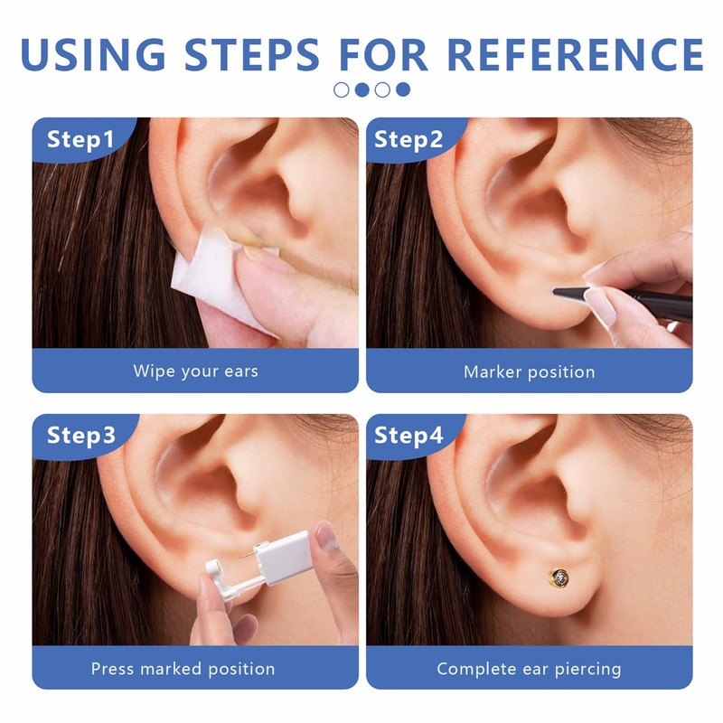 KISEER 2 Pcs Disposable Self Ear Piercing Gun Safety Ear
