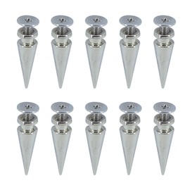 Megoto 50 Sets Cone Spikes Screwback Studs Rivets Metal Spikes Studs for Punk Style Clothing Bullet Shoes Bags Dog Collars Accessories DIY Craft Decoration (Tree 7x20mm)