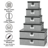 SpaceAid China Storage Containers 6 Pack, Stackable Hard Shell Quilted