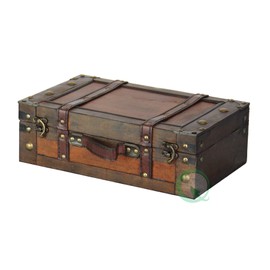 Vintiquewise Old Style Suitcase With Stripes - 13"