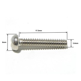 Imperial guitar pickup screws 6-32UNF nickel chrome round head USA (Pack of 6)