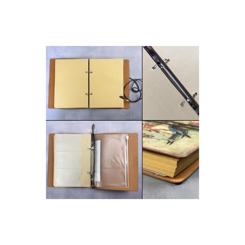 Journal Notebook for Women Men, Refillable Travelers Notebook Antique Leather