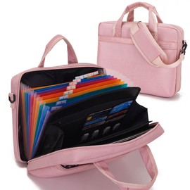 BARDOLPH BARDOLPH Accordian File Organizer with Handle,12 Pocket Expanding File Folder with Zipper,File Folder Organizer with Multi Pockets Heavy Duty Accordian File Organizer (PINK)