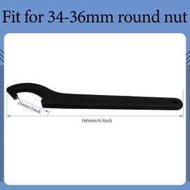 Auvotuis C Hook Spanner Wrench, Black Adjustment Tool Carbon Steel for 34-36mm Round Nut Collet Chuck