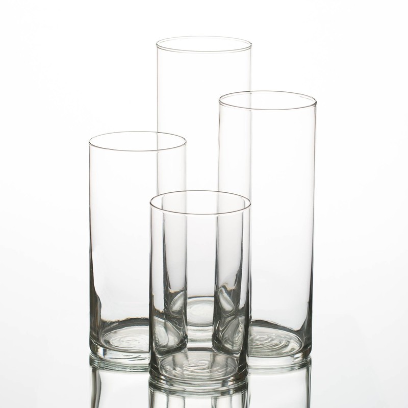 Eastland Set of 4 Cylinder Vases and 4 Lavender Richland