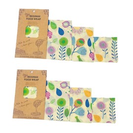 Mobestech 6pcs Beeswax Food Wraps Organic Cotton Reusable Cloths for Food Storage Preservation Wraps for Home Bakery Cafe and Restaurant Use