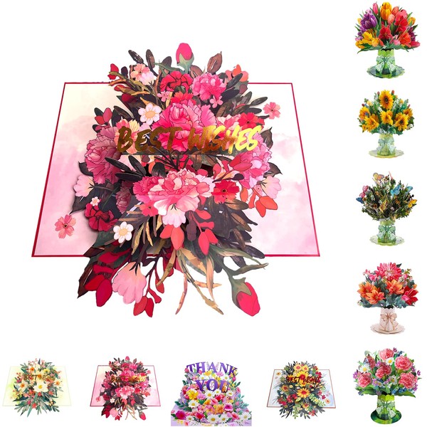 Firevigo Cards with Envelopes, Pop-up Style,Butterfly Card for Mother's Day