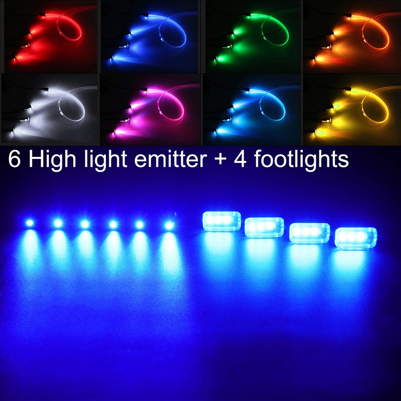 TABEN Car Neon Light Strips, 4-Piece Set with 8 Colours,