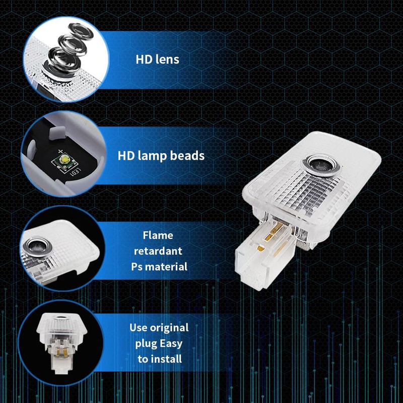 2 pcs LED Car Door Logo Lights Courtesy Projector Laser