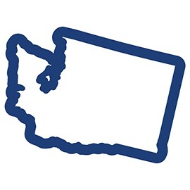 Washington State Outline - 6.0"x4.5" - Vinyl Decal Sticker self Adhesive WA Track map