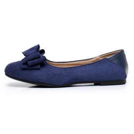 VenusCelia Zapatos planos con punta de azulejo para mujer, Flor azul marino , 8 US