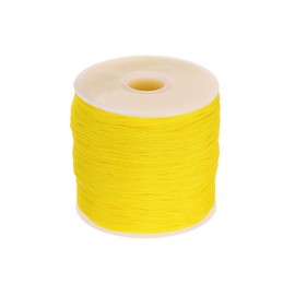 QUARKZMAN 1 mm Polypropylene Rope Braided Ropes, 100 m Nylon Rope Hollow Rope for Washing Line, Camping, Hiking, Outdoor, Yellow