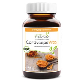 Cellavita Organic Cordyceps Sinensis Extract, High Dose, 1000 mg, Vegan & Made in Germany, (150 Capsules)