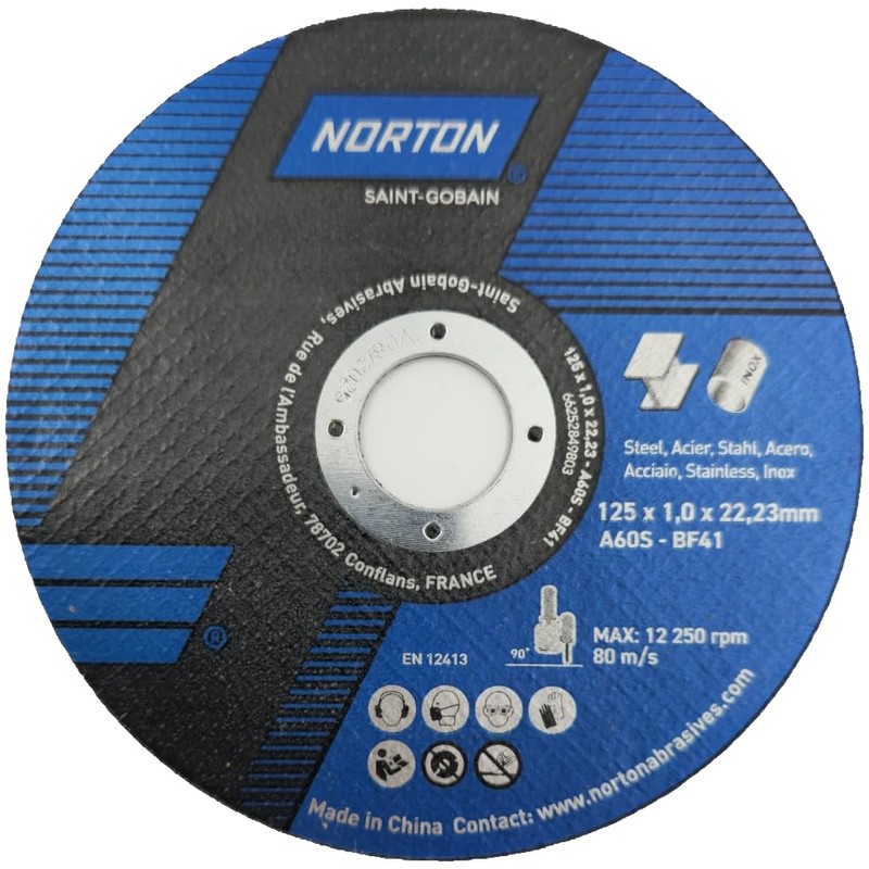 Norton Expert Cutting Disc Metal/Stainless Steel Diameter 125 x 22.23