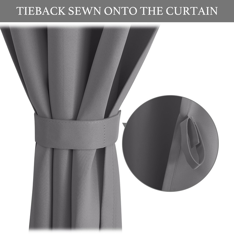 NICETOWN Portable Blackout Small Curtains for Kitchen, Thermal Lnsulated Self-Adhesive