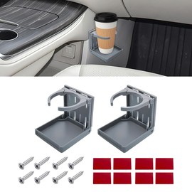 QZTYTY 2PCS Adjustable Folding Drink Holder, Car Cup Holder, Universal Bottle Holders with Screws and Tapes, Car Interior Accessories Wall Cup Holder for Truck RV Car Van Camper Boat Home (Gray, 2PCS)