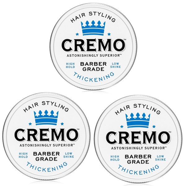 Cremo Barber Grade Hair Styling Thickening Paste, 4 Ounce (Pack of 3)