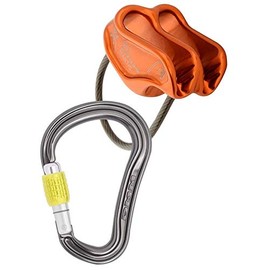 DMM Mantis Belay Device with Shadow HMS Locking Carabiner - Orange/Titanium