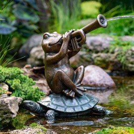 Aquascape Pond and Garden Jazz Frog Spitter Fountain, Bronze