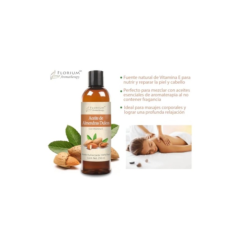ACEITE DE ALMENDRAS DULCES Para Hidratación y Masaje 250 ml