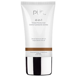 PÜR 4-in-1 Tinted Moisturizer With SPF 20 - Hydrating Face Moisturizer, Primer, & Foundation With Shea Butter, Aloe Vera & Vitamin B3 - Vegan Friendly - Free of Paraben, Gluten & BPA - Dark Almond
