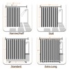 jinchan Hookless Shower Curtain Black and White Inky Herringbone Waterproof