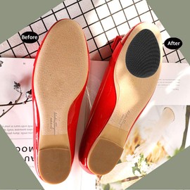 Non Slip Shoes Pads Self-Adhesive Shoe Grips Rubber Anti-Slip Shoe Grips Sole Stick Protector (Black-5Pairs)