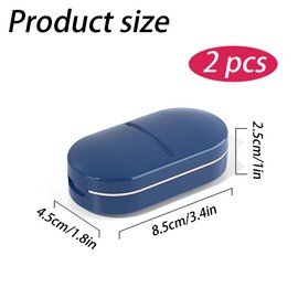 SSyang Pack of 2 2-in-1 Pill Cutter with Stainless Steel Blade, Pill Cutter, Tablet Crushing, Tablet Splitter, Pill Cutter, for Various Small Pills