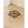 Round Iron Plant Caddy with Locking 360° Wheels, Mobile Flower