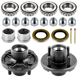 RigsNParts Trailer Idler Hub Kit 6 Lugs, 6 on 5.5” Trailer Hub for 5200 to 6000 lbs 1-3/4" Trailer Axle, 6 on 5.5” Bolt Pattern Trailer Wheel Hub Pre Installed with Bearing Race